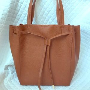 BP. Faux leather drawstring tote bag